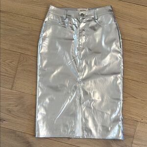 Anthropologie Porridge metallic midi skirt